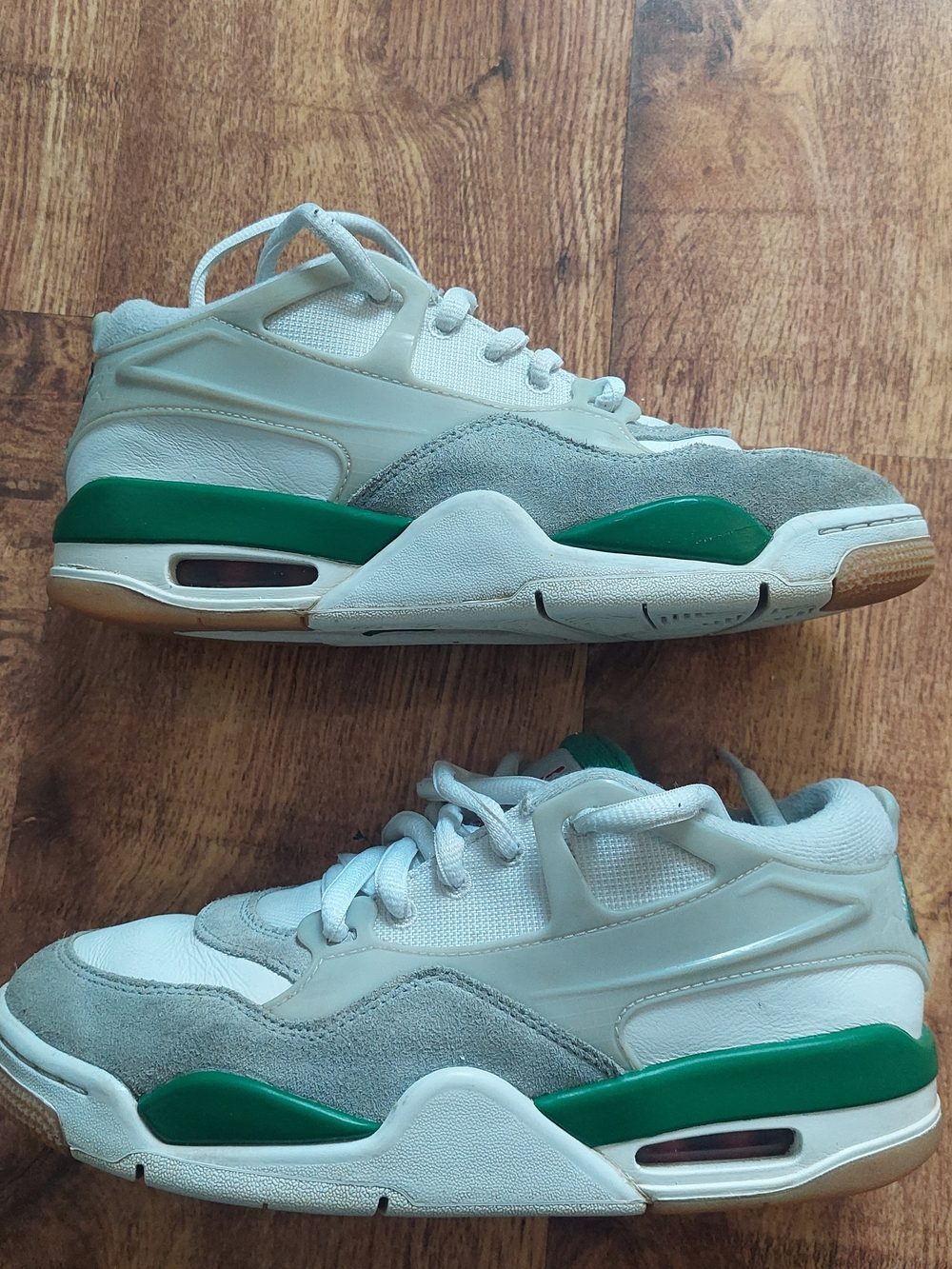 Jordan Kids White & Green Low-Top Sneakers 6.5 Pine Dm Nike